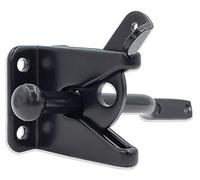 Self Locking Automatic Gravity Lever Fence Gate Latch, Black Steel with Fasteners