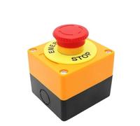 Self-Locking Button Switch with Box, Mushroom Head, Red Sign, NO + NC, AC660V, 10A, Emergency Stop(Switch with box)