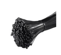 Self-locking cable ties, Self-Locking Plastic Nylon Cable Tie 100 Pieces Black Fastening Ring Industrial Set(3X120mm)