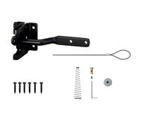 Self Locking Gate Gravity Latch, Carbon Steel Spring Loaded with Adjustable Gate Latch Cable Pull, Gate Latch for Wooden Fence, Fence Door Latch 144mm/5.67in