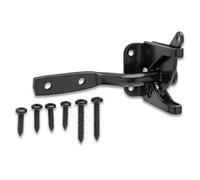 Self Locking Gate Latch, Automatic Gravity Lever for Fence Gates, Heavy Duty Steel Black Latch with Screws, 144x43mm