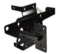 Self-Locking Gate Latch Post Mount Automatic Gravity Lever Wood Fence Gate Latches with Fasteners/Black Finish Steel Gate Latch to Secure Pool