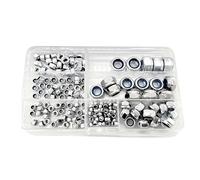 Self-Locking Hex Nut 170 Pieces Boxed Nylon Locking Anti-loosening Hexagonal Self-locking Nuts, Applicable to Mechanical Equipment and Automobiles