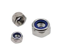 Self-Locking Hex Nut Stainless Steel Hex Hexagon Nylock Locknut Nylon Insert Self Lock Nut M2.5 M3 M4 M5 M6 M8 M10 M12 M16 DIN985 316 A4(2pcs M14)
