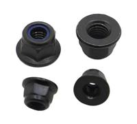 Self Locking Hex Nuts 10pcs Black Zinc-Plated Carbon Steel Hex Hexagon Flange Nylon Insert Lock Nut M3 M4 M5 M6 M8 Self-locking Nylock Locknut(M4 10pcs)