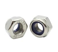 Self Locking Hex Nuts 50-5Pcs 304 Stainless Steel Nylon Self-Locking Anti-Loosening Hexagon Anti-Slip Nut M2 M2.5 M3 M3.5 M4 M5 M6 M8 M10 M12 M14 M16(M14 (5pcs))