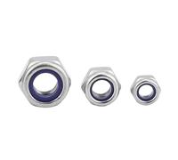 Self Locking Hex Nuts DIN985 304 A2 Stainless Steel Hex Hexagon Nylon Insert Self Lock Nut M2 M2.5 M3 M3.5 M4 M5 M6 M8 M10 M12 M16 Nylock Nut Locknut(25pcs M6)