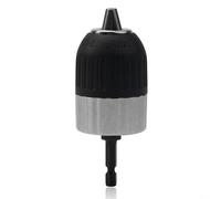 Self-Locking Keyless Drill Chuck 2-13mm with Hex Shank Adapter, 3/8-24UNF Thread, Metal Construction for Electric Drill Bit Conversion, Quick Change and Secure Grip