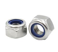 Self-Locking Nuts 304 Stainless Steel Hex Hexagon Nylon Insert Self Lock Nut 5/10/20/50pcs M2 .5 M3 M4 M5 M6 M8 M10 M12 M14 M16 DIN985(M5 x50pcs)