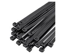 Self-Locking Nylon Cable Ties, Black, 1000pcs, 1.8x200mm, Durable Plastic Zip Wraps for Fastening Wires and Cables, Ideal for Organizing and Bundling