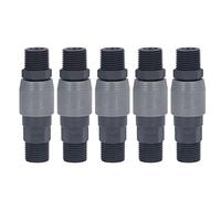 Self Locking Quick Connect Fittings | 5 - Piece C Type Hose Connector Kit for Pneumatic/Water/Vacuum Lines | PVC Material, 20kgf / cm² Highest Pressure, R1 / 4 R3 / 8 R1 / 2 (SM+PM-40)