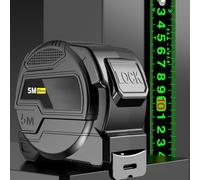 Self-Locking Steel Tape Measure with Fluorescent Coating for Easy Reading in Low Light and Ergonomic Grip for Comfortable Extended Use (B)