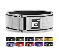 Self-Locking Weight Lifting Belt | Premium Weightlifting Belt for Serious Functional Fitness, Weight Lifting, and Olympic Lifting Athletes (Small, White)