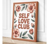 Self Love Club Botanical Canvas Wall Art Print 24x16 Inch