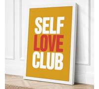 Self Love Club Typography Canvas Wall Art Print 18x12 Inch