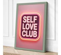 Self Love Club Typography Canvas Wall Art Print 24x16 Inch