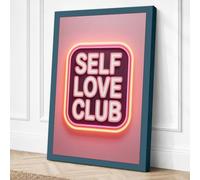 Self Love Club Typography Canvas Wall Art Print 30x20 Inch