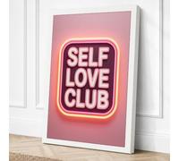 Self Love Club Typography Canvas Wall Art Print 30x20 Inch
