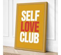 Self Love Club Typography Canvas Wall Art Print 36x24 Inch