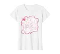 Self-Love Empowerment Self-Care Positive Mindset Growth Value Graphic T-Shirt, Women, White, M