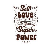 self Love is Your Super Power Engraving Decals 36x55cm Easy Installation Coffee