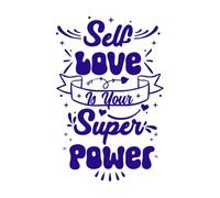 self Love is Your Super Power Engraving Stickers 36x55cm Self Adhesive DarkBlue