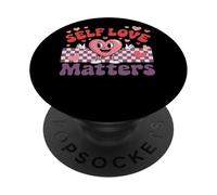 Self Love Matters Motivational Heart Design PopSockets Adhesive PopGrip