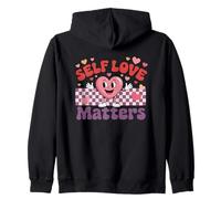 Self Love Matters Motivational Heart Design Zip Hoodie