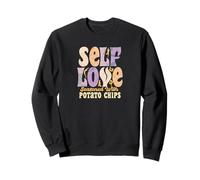 Self Love Seasoned with Potato Chips Funny Concentration Sweatshirt