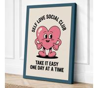 Self Love Social Club Canvas Wall Art Print 18x12 Inch (46 x 30 cm)