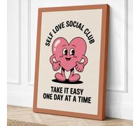 Self Love Social Club Canvas Wall Art Print 18x12 Inch (46 x 30 cm)