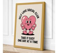 Self Love Social Club Canvas Wall Art Print 18x12 Inch (46 x 30 cm)