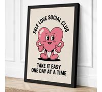 Self Love Social Club Canvas Wall Art Print 36x24 Inch (91 x 61 cm)