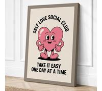 Self Love Social Club Canvas Wall Art Print 36x24 Inch (91 x 61 cm)