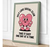 Self Love Social Club Canvas Wall Art Print 36x24 Inch (91 x 61 cm)