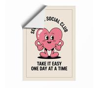 Self Love Social Club Typography Unframed Wall Art Print A1 (84.1×59.4cm), Wall Decor for Living Room, Bedroom, Office & Home, Art Gift