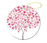 Self Love Tree Red Heart Leaves Christmas Tree Hanging Ornaments,2 Pieces, 7.2CM Round Double-Sided