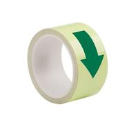 Self-Luminous Glow in the Dark Safety Tape - Self-Adhesive Fluorescent Warning Tape for Outdoor Use Stage Ground Stairs - Green Arrow Pattern for Enhanced Visibility
