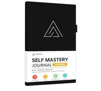 Self-Mastery Journal for Men - Gratitude and Productivity Journal for More Happiness, Positivity, Growth, Mindfulness, Self Care and Reflection - Guided Inspirational Journal for Men & Women (Black)