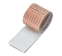 Self- Mirror Mosaic Mini Square Glass Brick Sticker 5mm x 5mm with 1600 Pieces for Home Decor and DIY Projects in Gold, Rose Gold, Silver(Rose Gold)