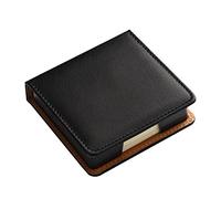 Self Note Pad Holder Leather Name Cards Holder Sticky Notes Dispenser for Case with A Lid Cover Office School Supp Leather Memo Pad Holder Note Card Dispenser Sticky Note Storage Box Desk