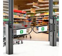 Self-Opening Swing Gate Barrier with Adjustable Detection Range & Speed, One-Way Rebound Radar Sensor Turnstile for Supermarket Control in Malls Library