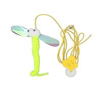 Self Play Hanging Door Cat Toy Dragonfly Shape Retractable Cat Teasing Toy with Elastic Rope Ringing Bell for Kitten