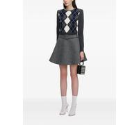 Self-Portrait argyle-pattern sweater - Grey XS-S-M-L