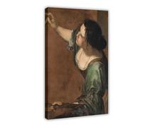 Self-portrait As The Allegory of Painting by Artemisia Gentileschi 1638-39 Baroque Art Print Canvas Poster Bedroom Decor Landscape Office Room Decor Gift 12x18inch(30x45cm)