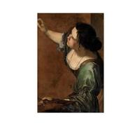 Self-portrait As The Allegory of Painting by Artemisia Gentileschi 1638-39 Baroque Art Print Canvas Poster Bedroom Decor Landscape Office Room Decor Gift 20x30inch(50x75cm)