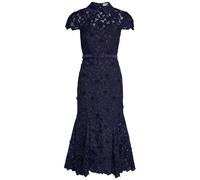 Self-portrait Belted Guipure Lace Midi Dress - Navy - 6 (UK6 / XS)