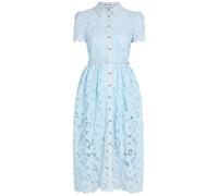 Self-portrait Belted Guipure-lace Midi Shirt Dress - Blue - 4 (UK4 / Xxs)