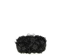 SELF PORTRAIT 'Black Satin Floral Crystal' Clutch U