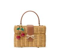 Self-Portrait bow-detail cherry-charm tote bag - Neutrals One Size